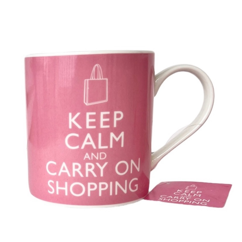 🔵 3/ $15 - Keep Calm and Carry On Shopping Pink Mug 12 oz.